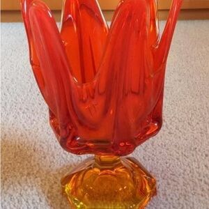 Vintage Amberina Glass Vase